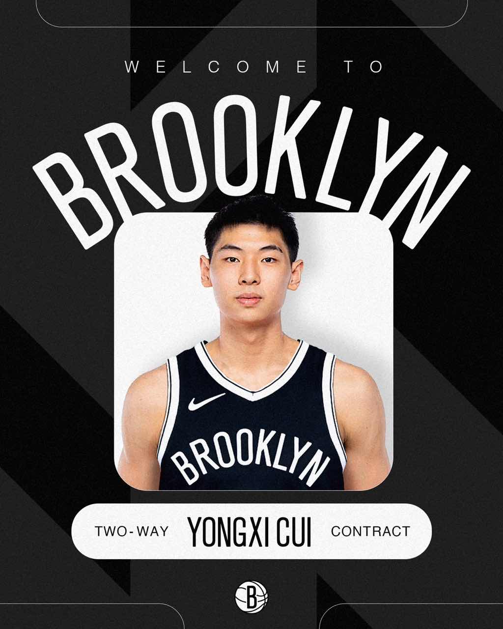 ✅篮网公布20人训练营大名单：崔永熙身披8号球衣 官方身高198cm体重95KG